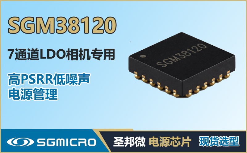 SGM38120 7通道相机PMIC | 15μVRMS超低噪声、105dB PSRR | 圣邦微授权代理