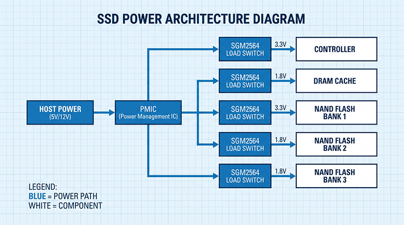 SSD存储模块电源架构图