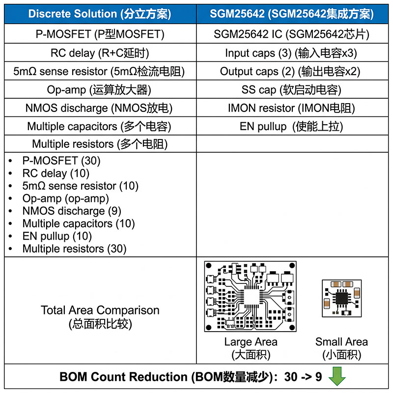 BOM器件数对比