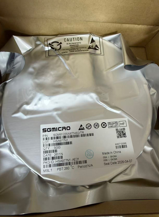 圣邦微电源芯片SGM3732YTN6G实物拍摄