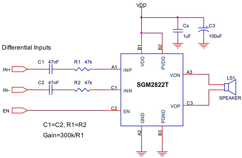 SGM2822T差分输入电路